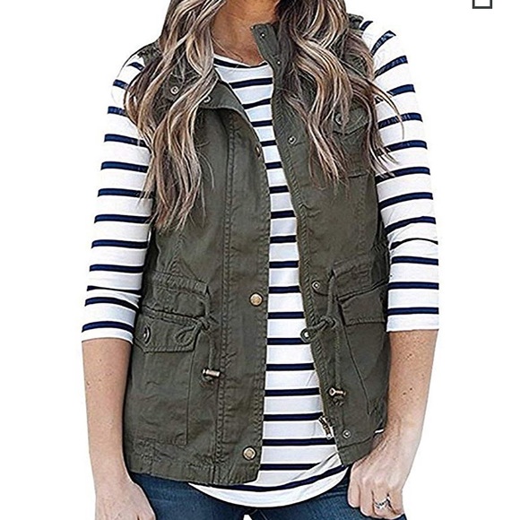 Jackets & Blazers - Womens Anorak Drawstring Vest